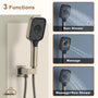 12" Wall-Mount Rainfall Shower System with Thermostatic Control & 6 Body Jets