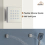 12" Wall-Mount Rainfall Shower System with Thermostatic Control & 6 Body Jets