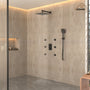 12" Wall-Mount Rainfall Shower System with Thermostatic Control & 6 Body Jets