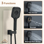 12" Wall-Mount Rainfall Shower System with Thermostatic Control & 6 Body Jets