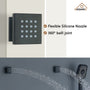 12" Wall-Mount Rainfall Shower System with Thermostatic Control & 6 Body Jets