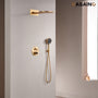 Electroplated Coating Technology 22-inch Dual Function Thermostatic Rainfall Slimline Showerhead Shower System