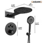 Electroplated Coating Technology 22-inch Dual Function Thermostatic Rainfall Slimline Showerhead Shower System
