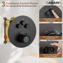 Electroplated Coating Technology 22-inch Dual Function Thermostatic Rainfall Slimline Showerhead Shower System