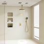 Celling Mount 12 Inch Rainfall Shower Head 3 Function Thermostatic Shower System  Wth Wall Mount 6 Inch Regular Shower Head