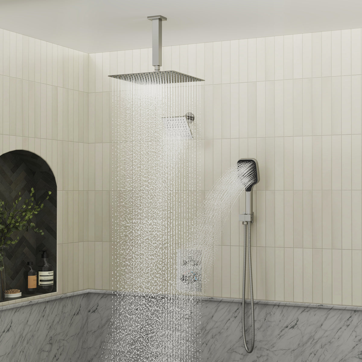 AULEEND 16 Inch Round Shower head, High Flow Stainless Steel Rainfall AULEEND 16 Inch Round Shower head, High Flow Stainless Steel Rainfall