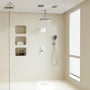 Celling Mount 12 Inch Rainfall Shower Head 3 Function Thermostatic Shower System  Wth Wall Mount 6 Inch Regular Shower Head