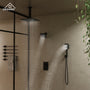 12" Ceiling Mount Rainfall Shower Head Thermostatic Shower System