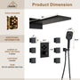 Wall Mounted 20 Inch Rectangular Dual-function Rainfall Shower Head 4 Function Thermostatic Shower System , With  6 Body Jets