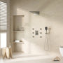 Wall Mounted 20 Inch Rectangular Dual-function Rainfall Shower Head 4 Function Thermostatic Shower System , With  6 Body Jets