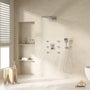 Wall Mounted 20 Inch Rectangular Dual-function Rainfall Shower Head 4 Function Thermostatic Shower System , With  6 Body Jets