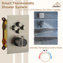 22" Wall Mounted Thermostatic Rain Shower Head System With 6 Body Jets