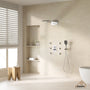 Wall Mounted 20 Inch Rectangular Dual-function Rainfall Shower Head 4 Function Thermostatic Shower System , With  6 Body Jets