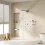 Wall Mounted 20 Inch Rectangular Dual-function Rainfall Shower Head 4 Function Thermostatic Shower System , With  6 Body Jets