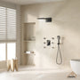 Wall Mounted 20 Inch Rectangular Dual-function Rainfall Shower Head 4 Function Thermostatic Shower System , With  6 Body Jets