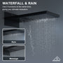 Wall Mounted 20 Inch Rectangular Dual-function Rainfall Shower Head 4 Function Thermostatic Shower System , With  6 Body Jets