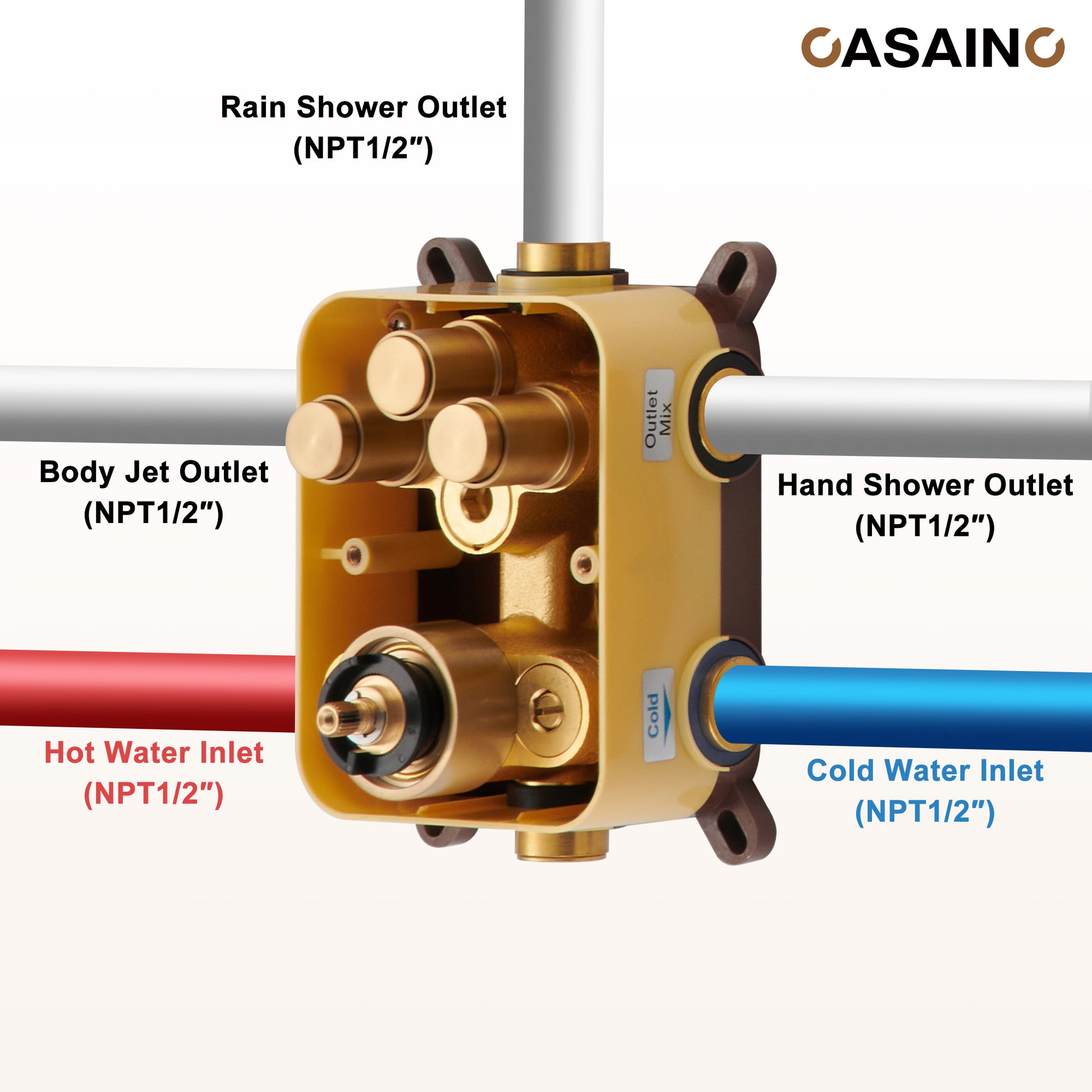 Push-Button Control High Quality Luxury Showerhead 12-Inch Thermostatic Rainfall Shower System