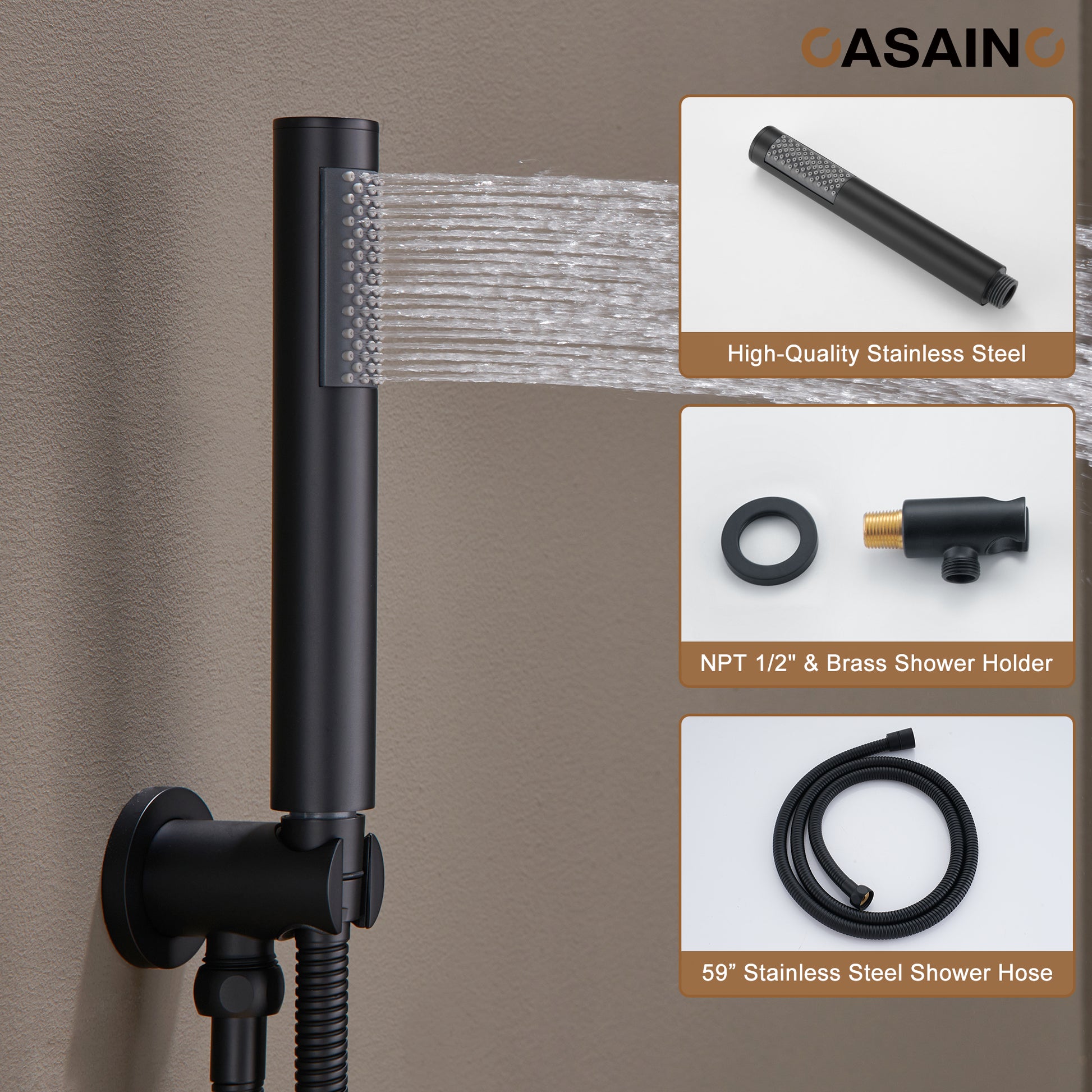 Push-Button Control High Quality Luxury Showerhead 12-Inch Thermostatic Rainfall Shower System