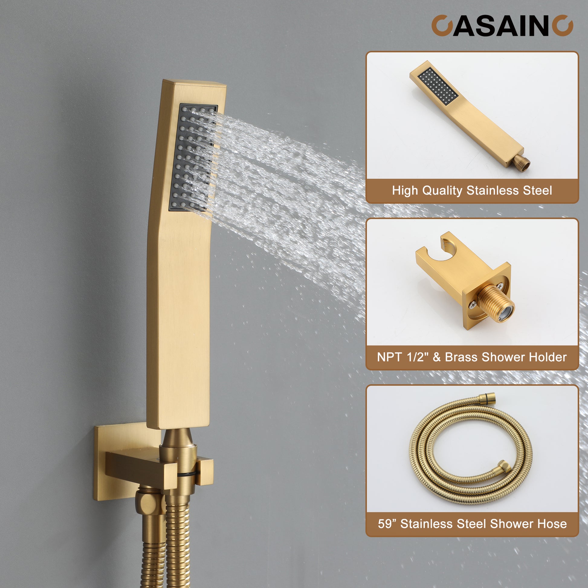 Double 12-inch Rainfall Shower Deluxe Shower System