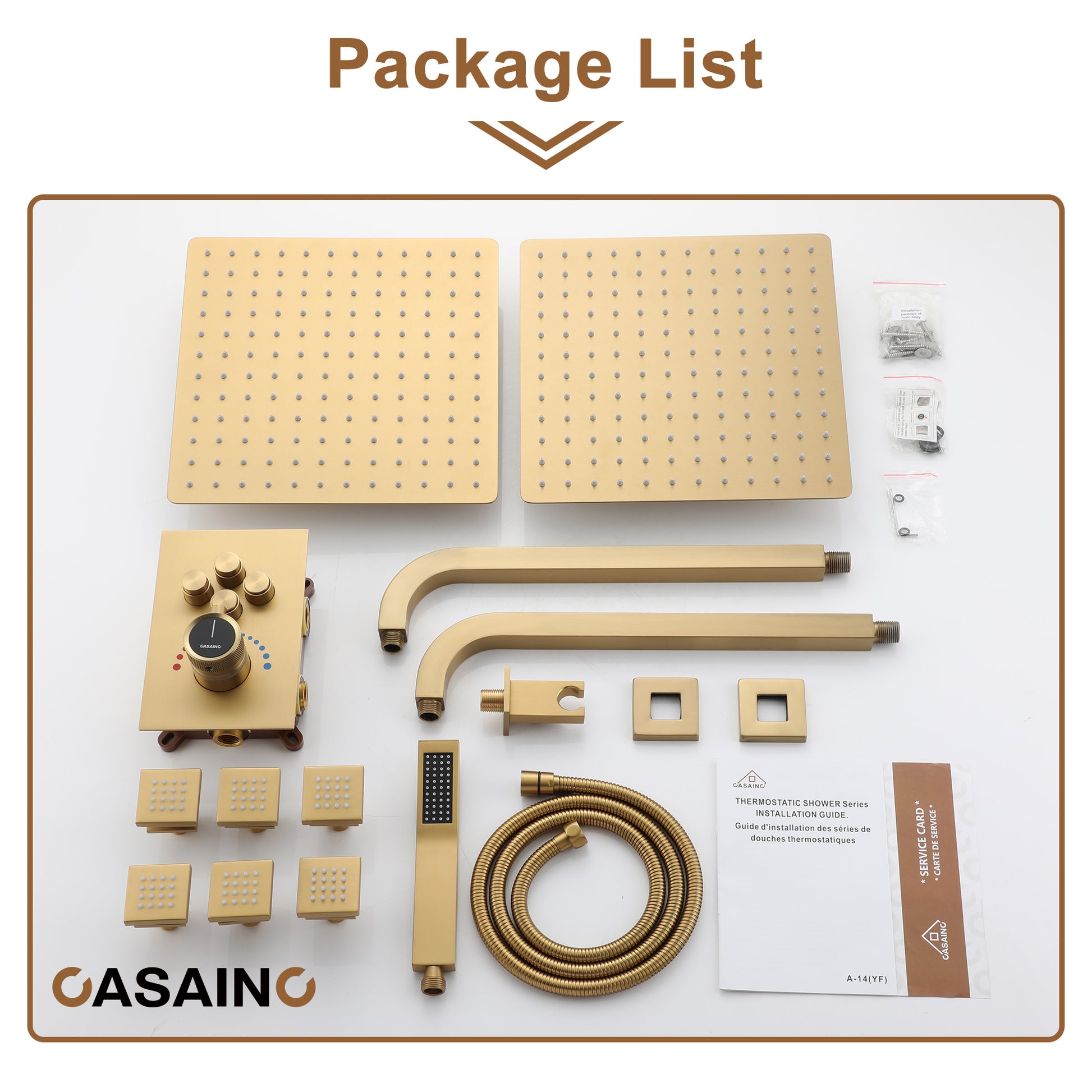 Double 12-inch Rainfall Shower Deluxe Shower System