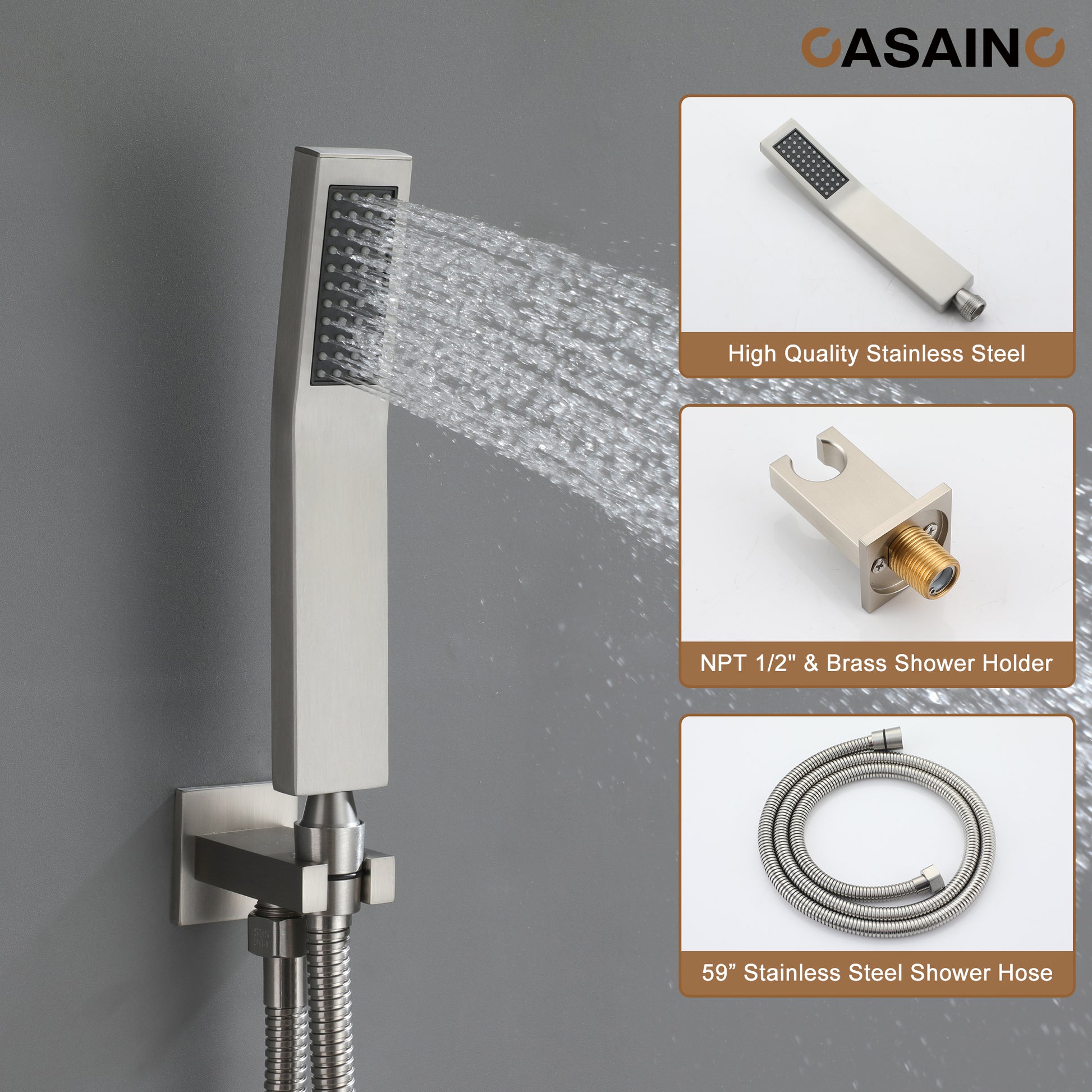 Double 12-inch Rainfall Shower Deluxe Shower System