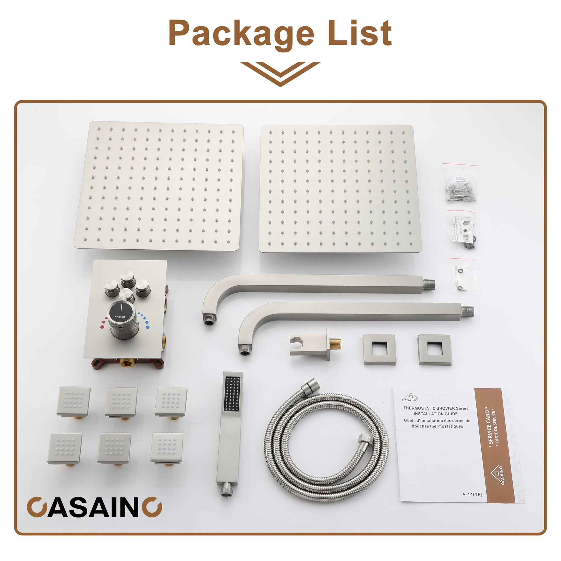 Double 12-inch Rainfall Shower Deluxe Shower System