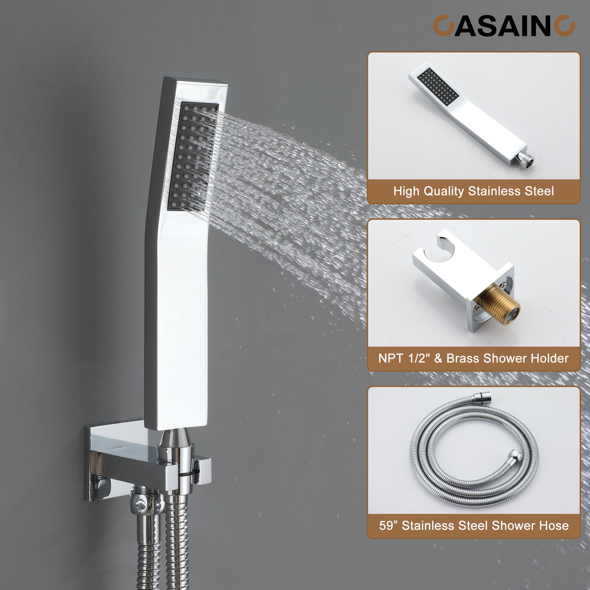 Double 12-inch Rainfall Shower Deluxe Shower System