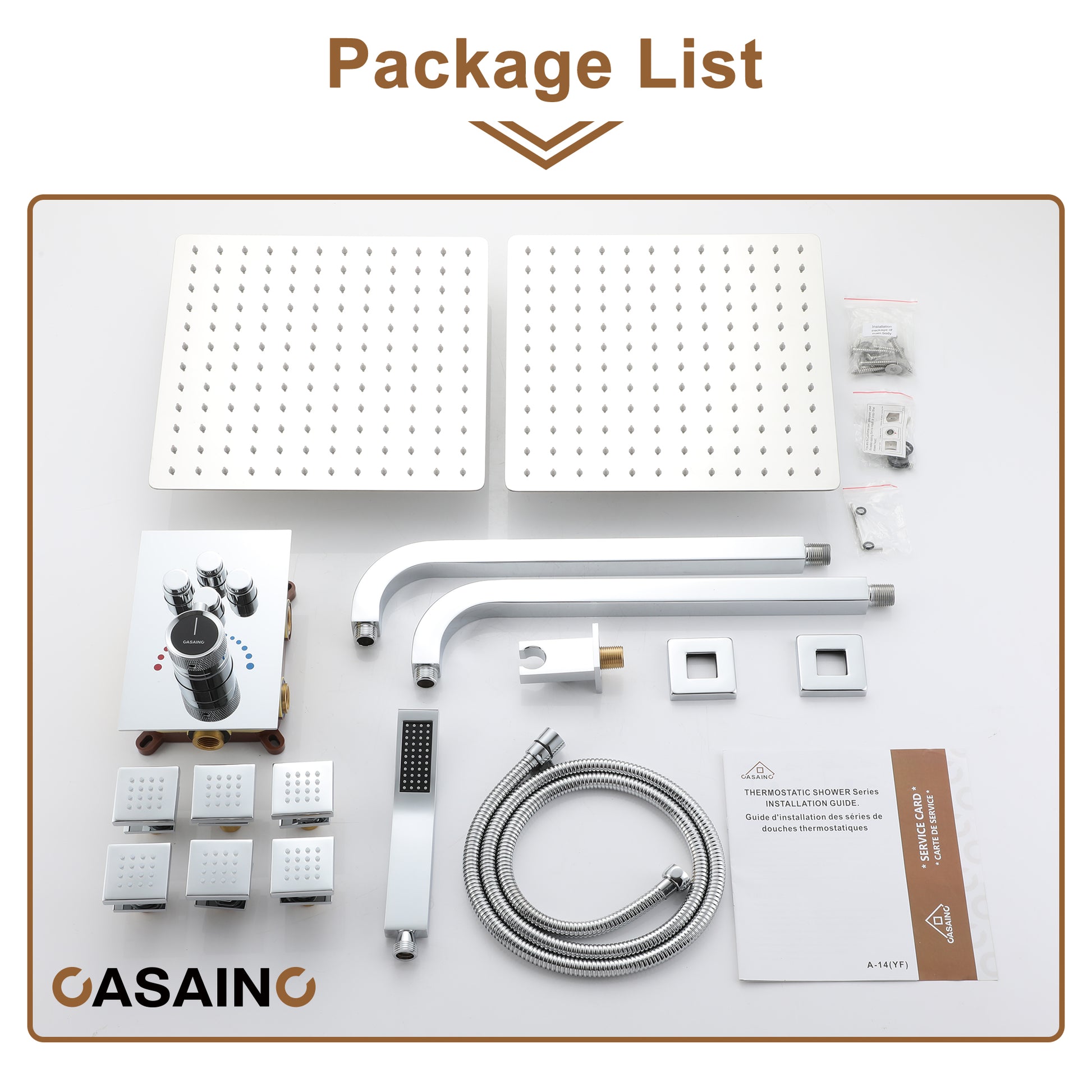 Double 12-inch Rainfall Shower Deluxe Shower System