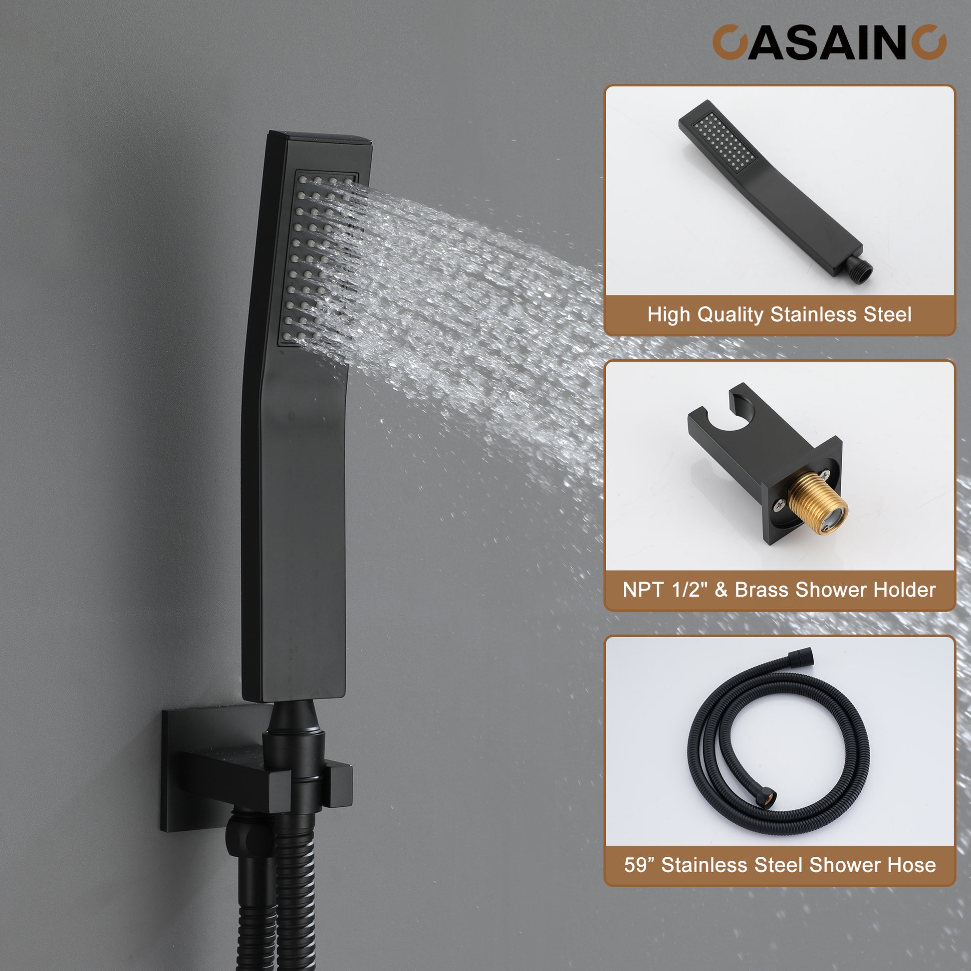Double 12-inch Rainfall Shower Deluxe Shower System