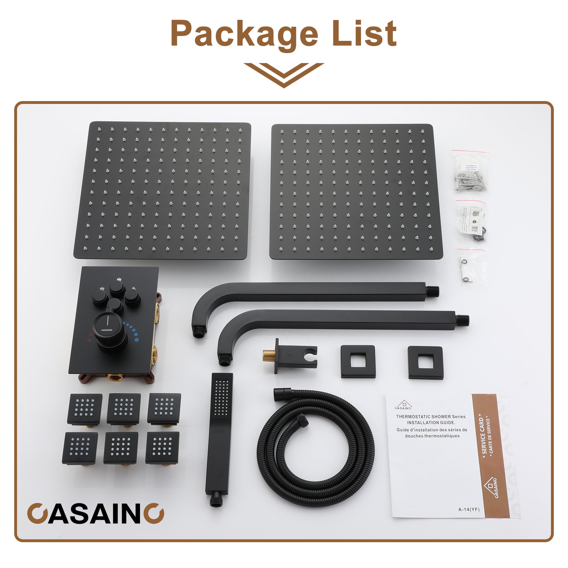 Double 12-inch Rainfall Shower Deluxe Shower System