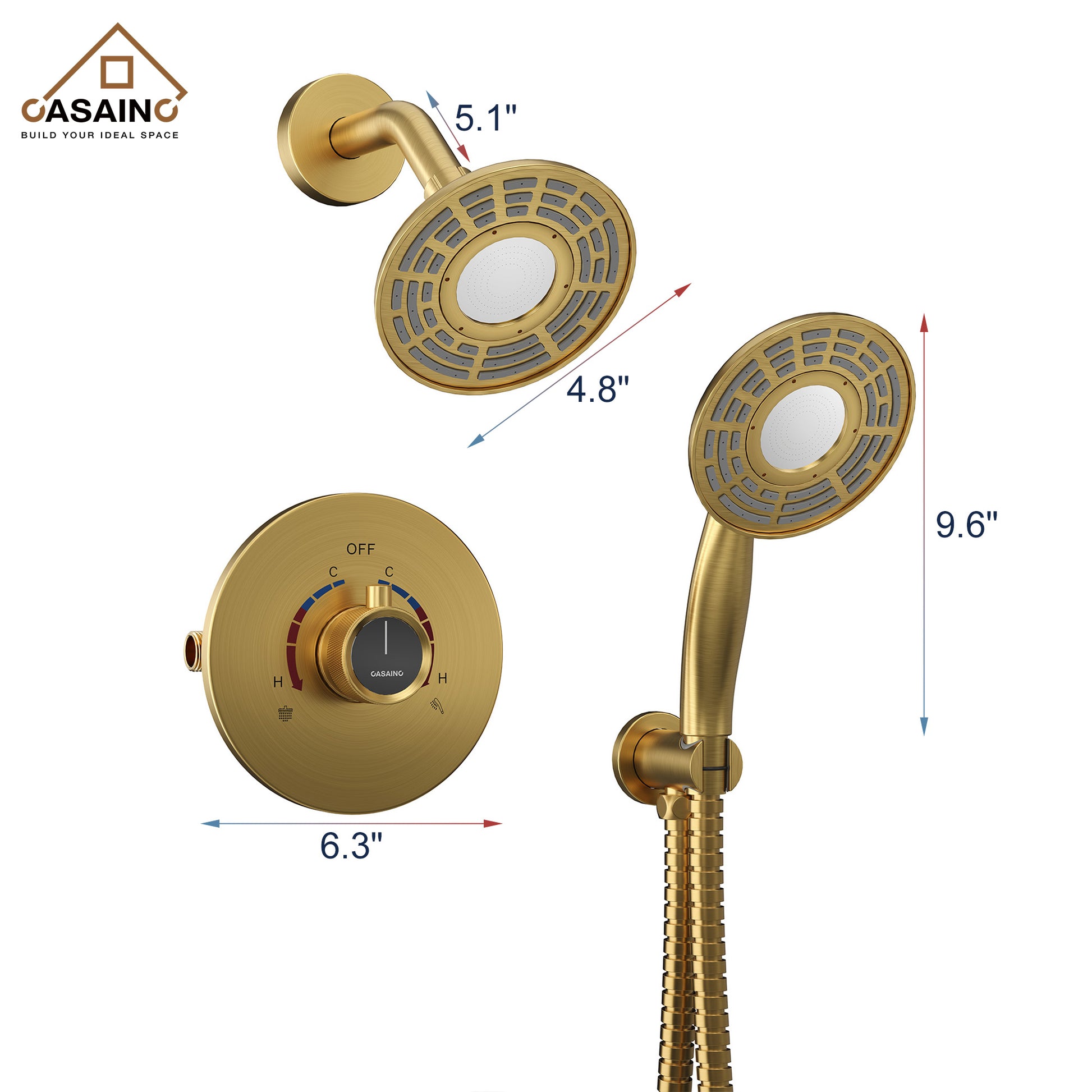 5-inch 2-Function Shower Faucet Set with Handheld Shower