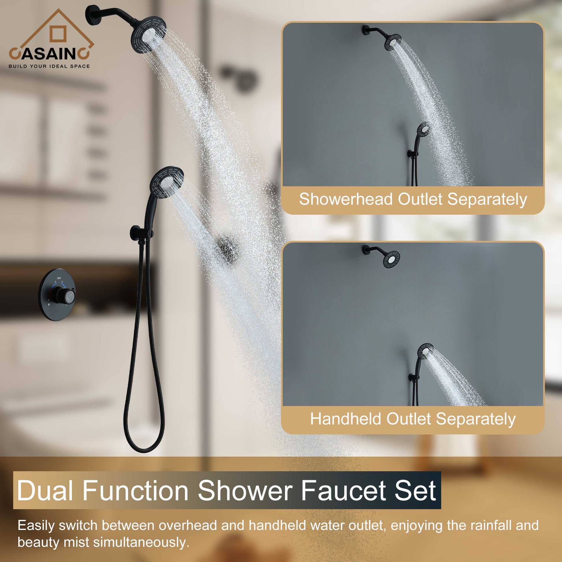 5-inch 2-Function Shower Faucet Set with Handheld Shower