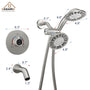 5-inch 3-Function Shower Faucet with Handheld & Tub Spout