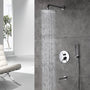 Casainc 10" Round 3 Functions Wall Mount Dual Shower Heads Shower Syst