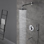 Casainc 10" Round 3 Functions Wall Mount Dual Shower Heads Shower Syst