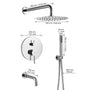 Casainc 10" Round 3 Functions Wall Mount Dual Shower Heads Shower Syst