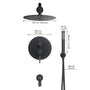 Casainc 10" Round 3 Functions Wall Mount Dual Shower Heads Shower Syst