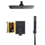 Casainc 2 Function 10" Wall Mounted Dual Shower Heads Shower System In Black-CASAINC