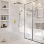 Casainc 2-Function Wall-Mounted/Ceiling-Mounted Shower System with Handheld Shower in Brushed Gold