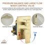 Casainc 2-Function Wall-Mounted/Ceiling-Mounted Shower System with Handheld Shower in Brushed Gold