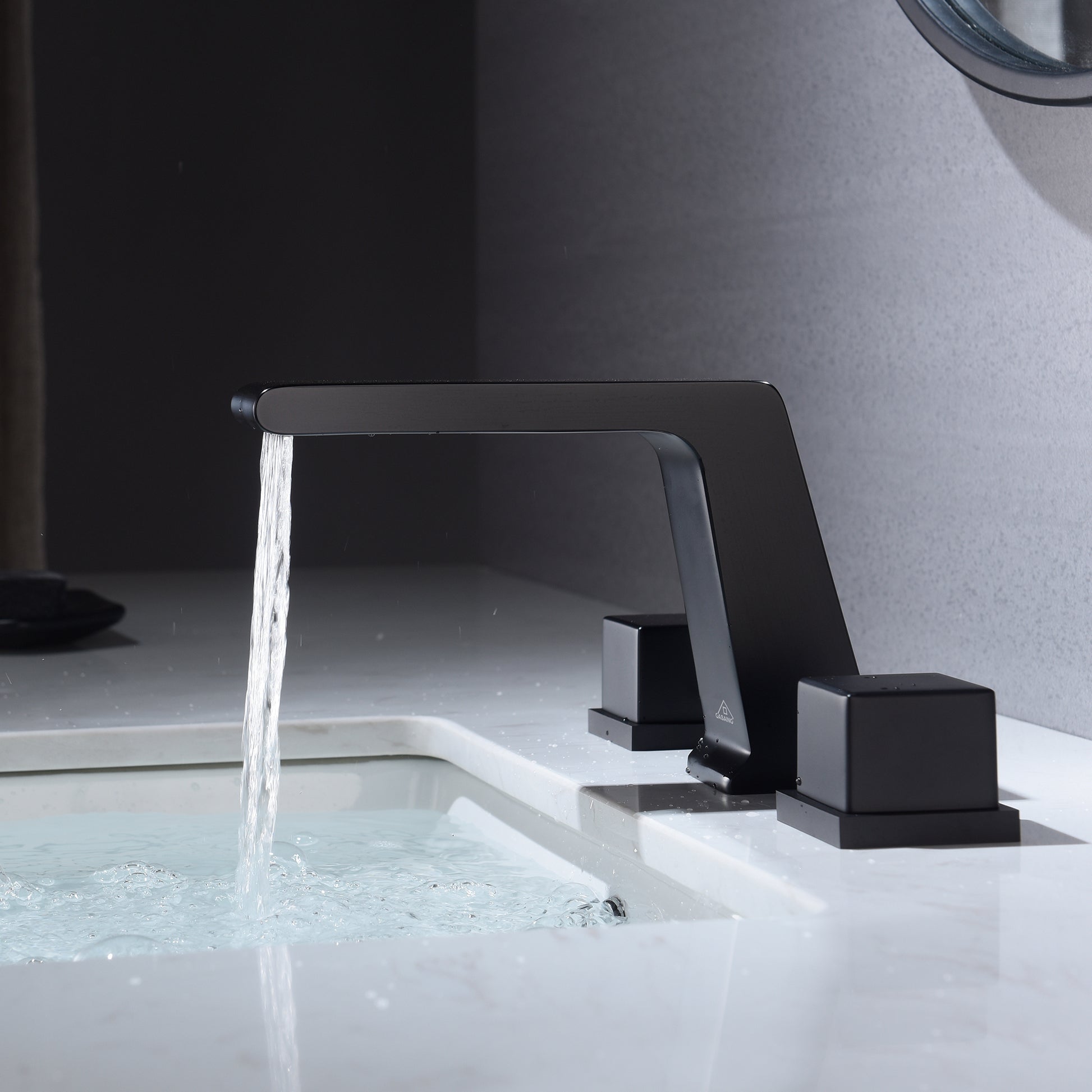 3-Hole Deck-Mounted Waterfall Basin Faucet Bathroom Sink Faucet