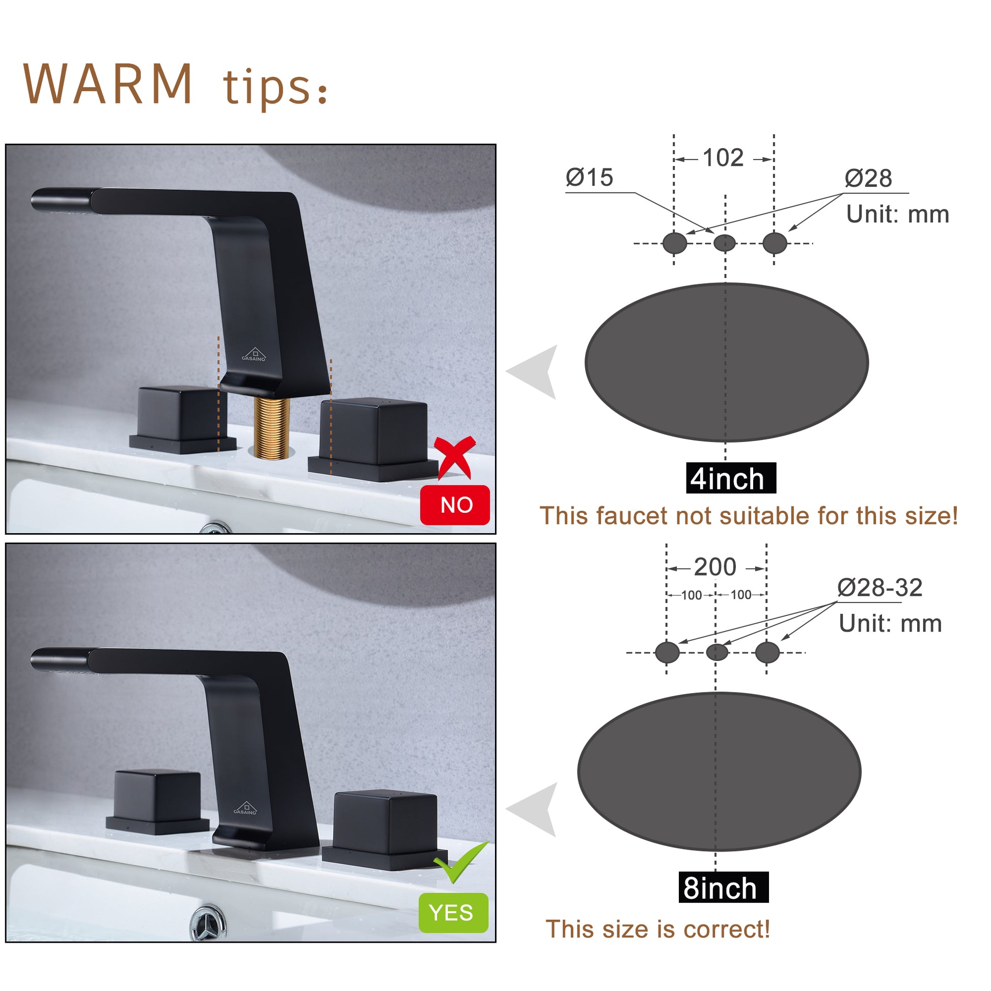 3-Hole Deck-Mounted Waterfall Basin Faucet Bathroom Sink Faucet