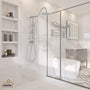 Casainc Exposed Pipe Dual Shower Heads System with 3 Spray Patterns Hand Shower