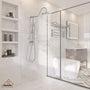 Casainc Exposed Pipe Dual Shower Heads System with 3 Spray Patterns Hand Shower