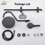 Casainc Matte Black Dual Shower Heads System with 3 Spray Patterns Hand Shower