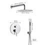 Casainc Round 2 Functions Wall Mount Dual Shower Heads Shower System