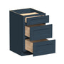 Cyber Grey RTA 15"-36"W x 24"D x 34.5"H 6 Sizes Base Cabinet with 3 Drawers