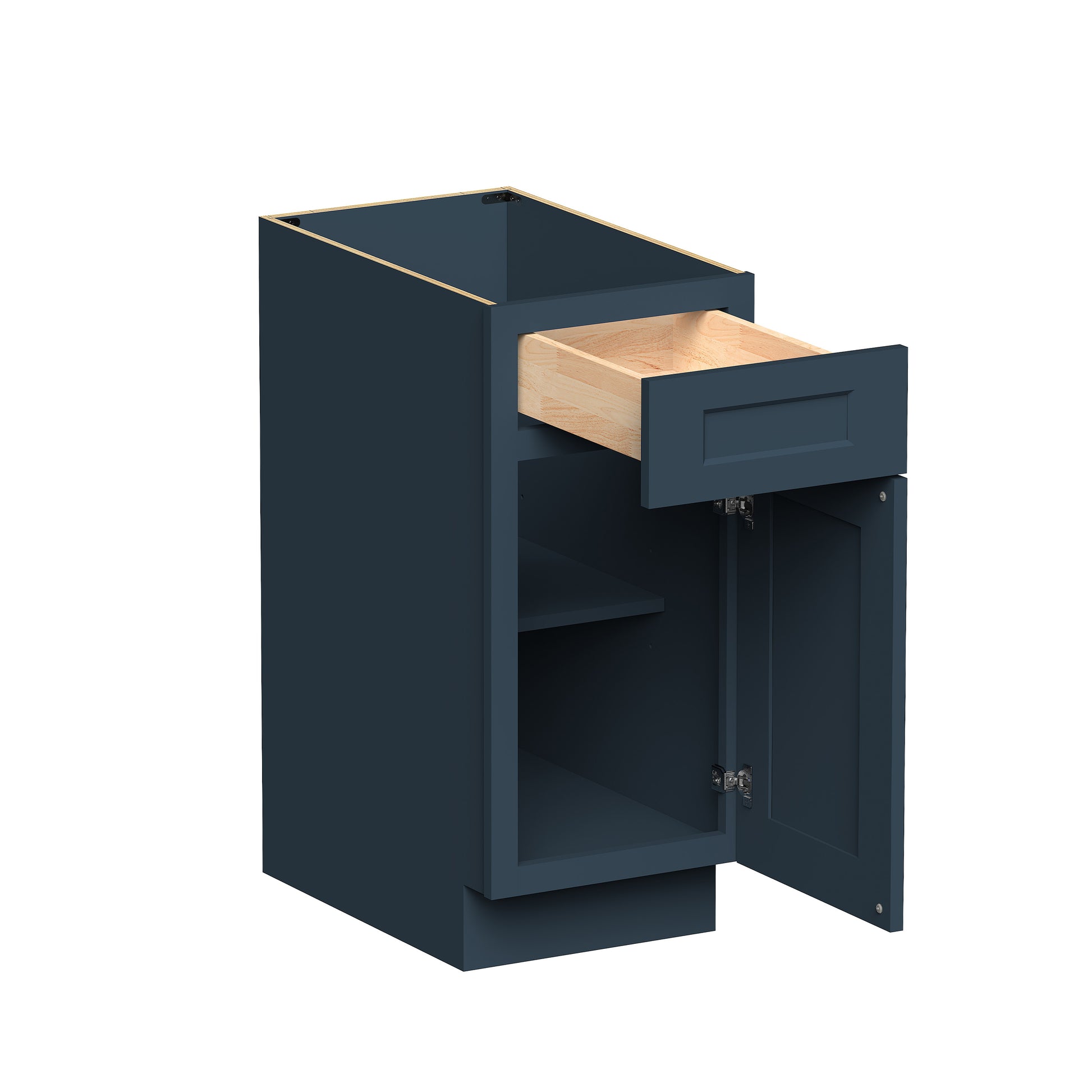 Cyber Grey RTA 15"/21"W x 24"D x 34.5"H Base Cabinet with 1 Drawer and 1 Shelf