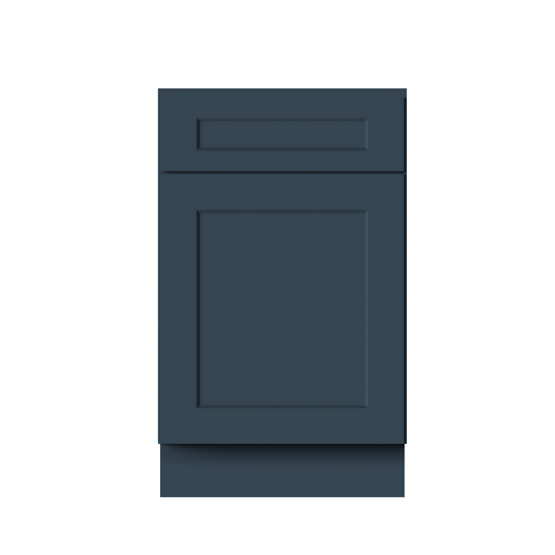 Cyber Grey RTA 15"/21"W x 24"D x 34.5"H Base Cabinet with 1 Drawer and 1 Shelf