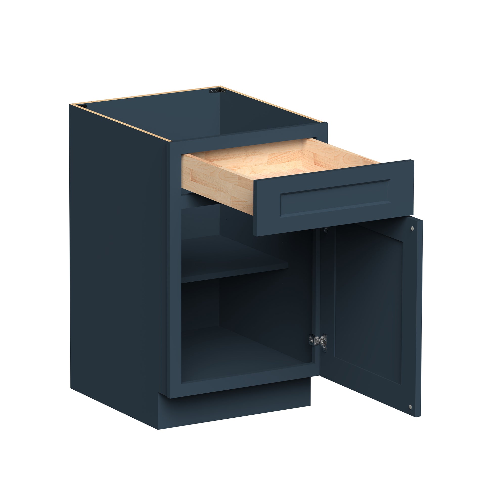 Cyber Grey RTA 15"/21"W x 24"D x 34.5"H Base Cabinet with 1 Drawer and 1 Shelf